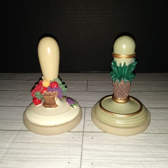 Brown Bag Cookie Art Stamp Mold Lot 2 Fruit Basket & Pineapple Vintage 1995 1997 - Picture 1 of 11